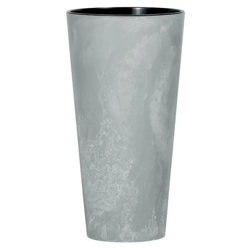 Květináč TUBUS SLIM BETON EFFECT s vkladem 25 cm, šedá, 25 cm
