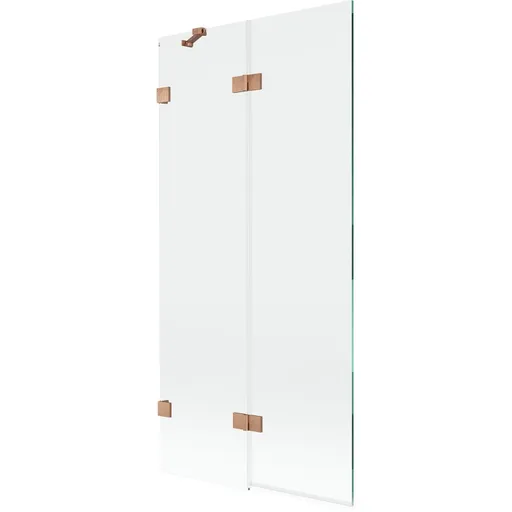 MEXEN/S Lunar vanová zástěna 2-křídlová levá 90 x 150, transparent, měď kartáčovaná 897-090-100-65-00-L