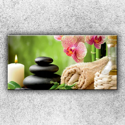 IMPAR Fotografie na plátno Orchideje s kameny 1 100x50 cm