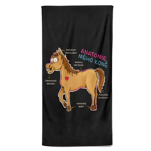 Osuška Anatomie mého koně (Velikost osušky: 100x170cm)