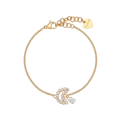 S'Agapõ Ocelový náramek měsíc s krystaly Twinkle SWN18