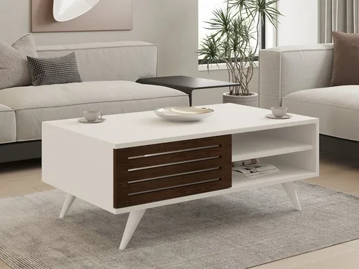 Konferenční stolek Grande - Walnut, White