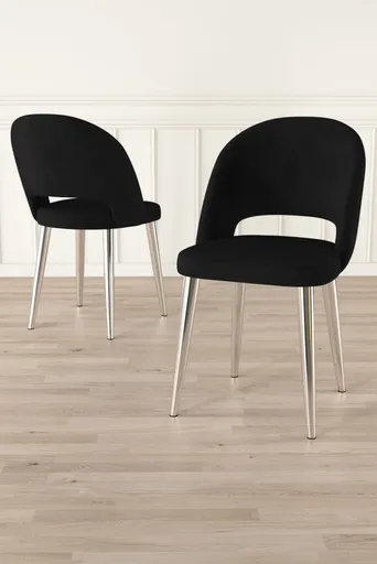 Sada židlí (4 kusy) Pane - Black, Chrome