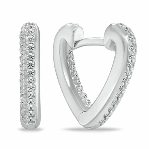 Brilio Silver Stříbrné srdíčkové náušnice se zirkony EA1186W