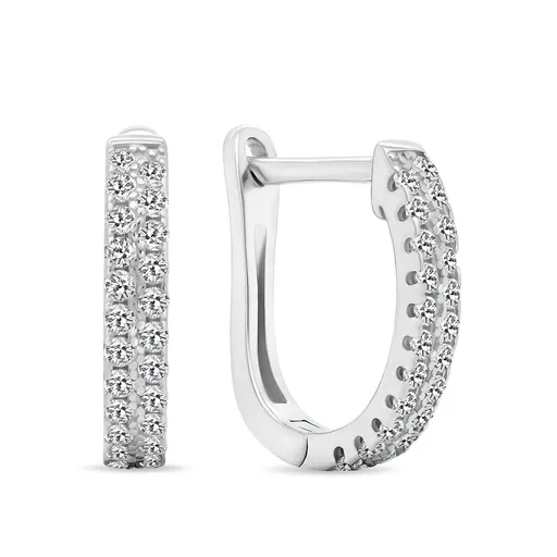 Brilio Silver Třpytivé stříbrné náušnice se zirkony EA564W