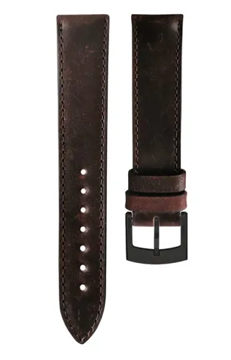 Kožený řemínek Biatec | Bordó Cordovan - 20 mm - Černá