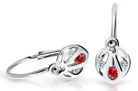 Cutie Jewellery Slušivé dětské náušnice z bílého zlata C2265-10-X-2 červená