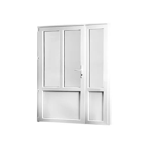 Vedlejší vchodové dveře dvoukřídlé, levé, REHAU Smartline+ - SKLADOVÁ-OKNA.cz - 1380 x 2080