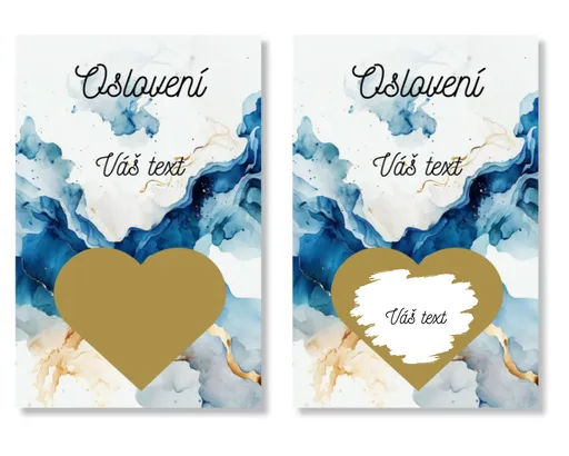 Personal Stírací los s vlastním textem - Watercolor Barva: Zlatá