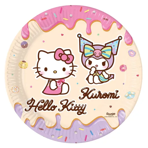 Procos Papírové talíře - Kuromi a Hello Kitty 23 cm