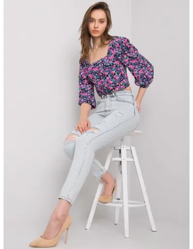 Dámské džíny s dírami SHELBURNE světle modré