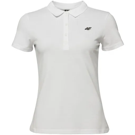 4F POLO SLIM Dámské polo tričko, bílá, velikost
