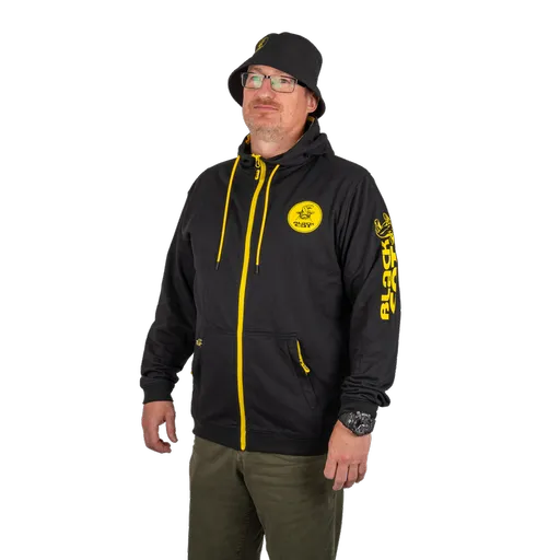 Black cat mikina black zipped hoody - s