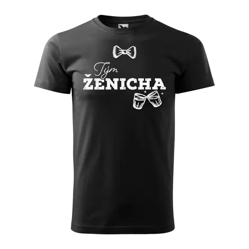 Bontis Tričko Tým ženicha MOTÝLEK - Černá | L