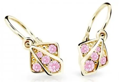 Cutie Jewellery Dětské náušnice ze žlutého zlata C2241-10-X-1 růžová