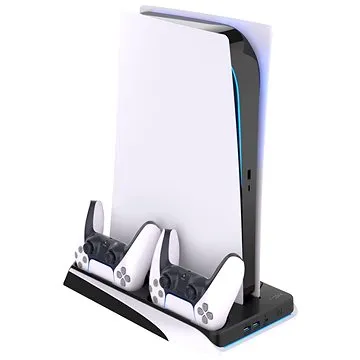 FIXED Multifunctional Stand pro PlayStation 5 s chlazením a nabíjením pro dva ovladače DualSense čer (FIXPS5-MCS-BW)
