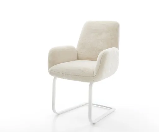 Jídelní židle Zoa-Flex plyšový manšestr krémovo-bílá jídelní