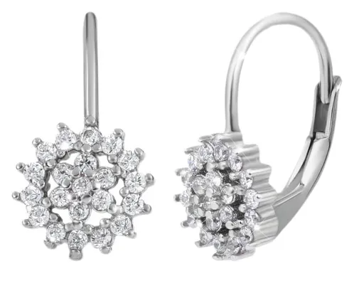 Evolution Group - Pavona Stříbrné náušnice bílá kytička 11217.1
