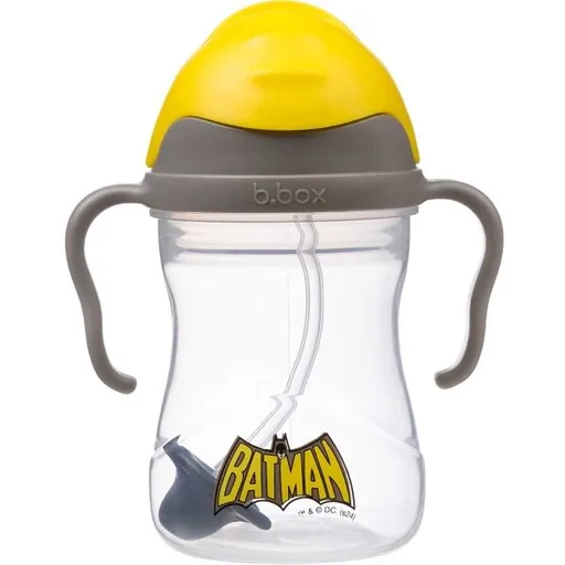 B.BOX BATMAN 240 ML Dětský hrneček s brčkem, transparentní, velikost 240 ML