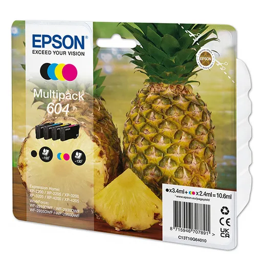 EPSON C13T10G64010 - originální cartridge, černá + barevná, 1x3,4ml/3x2,4ml
