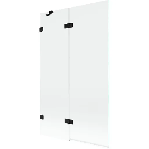 MEXEN/S Lunar vanová zástěna 2-křídlová levá 110 x 150, transparent, černá 897-110-100-70-00-L
