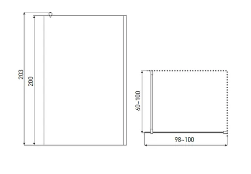 KERRA Sprchová zástěna Line 100 G Kabina Walk-In 5907548113139