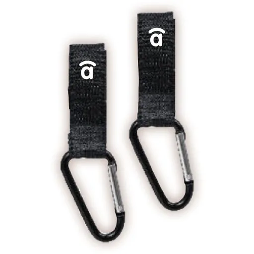 ASALVO UNI (2ks) Karabinky na kočárek, černá, velikost