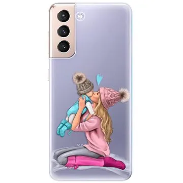 iSaprio Kissing Mom - Blond and Boy pro Samsung Galaxy S21 (kmbloboy-TPU3-S21)