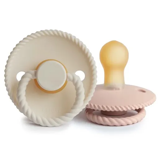 FRIGG Rope Size 1:0-6 months dudlík Blush/Cream 2 ks