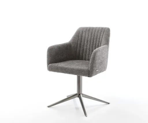 Otočná židle Pejo-Flex Bouclé šedá základna grafitová 360°