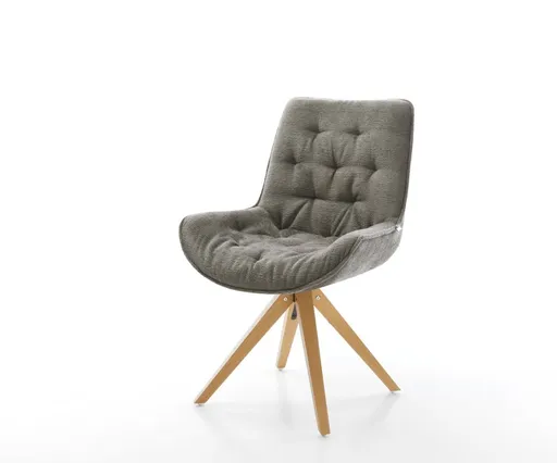 Jídelní židle Taimi-Flex bouclé měkký tmavě béžová dřevěná