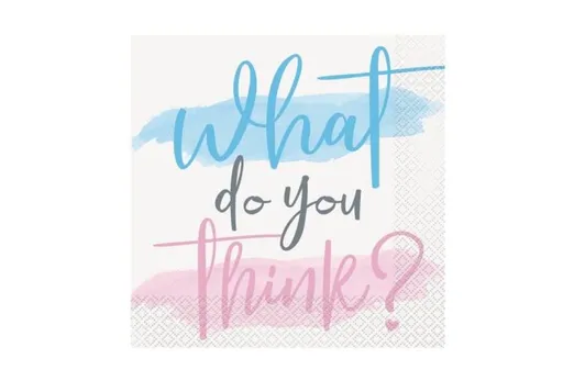 Ubrousky Gender reveal - Boy or Girl - Kluk nebo holka - 32 x 32 cm - 16 ks - UNIQUE