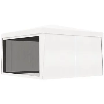 Party stan se 4 bočními stěnami ze síťoviny 4 x 4 m bílý (48522)