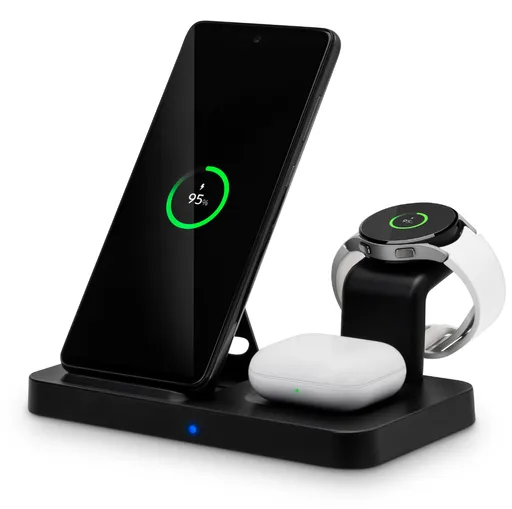 CONNECT IT MultiCharge 3v1 bezdrátová Qi nabíječka pro SAMSUNG, ČERNÁ