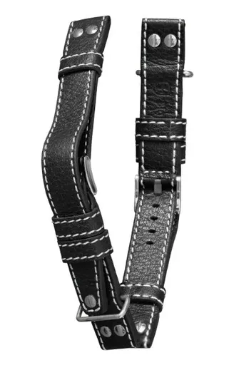 Kožený řemínek Biatec | Černý Navigator z bůvolí kůže - 20 mm