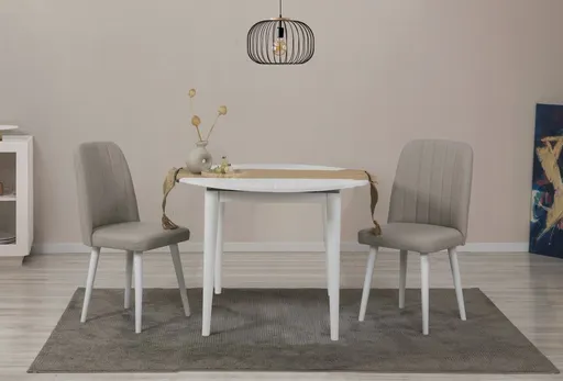 Jídelní set s rozkládacím stolem a židlemi (3 kusy) Vina 1005 3 v2 - White, Cream