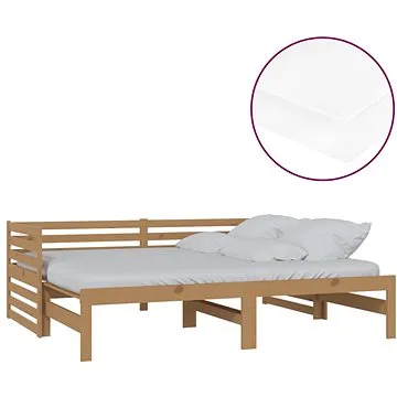 Shumee Výsuvná válenda 2×(90×200) cm medově hnědá masivní borovice, 3083672 (3083672)