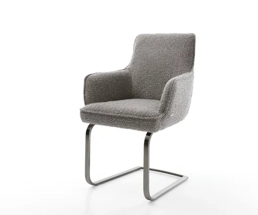 Heira-Flex konzolová židle s područkami bouclé stříbrná šedá