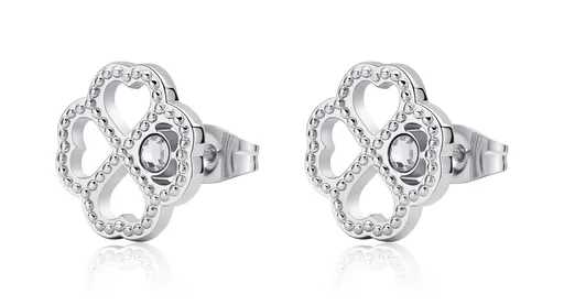 S'Agapõ Ocelové náušnice Čtyřlístek Lucky Light SKT51