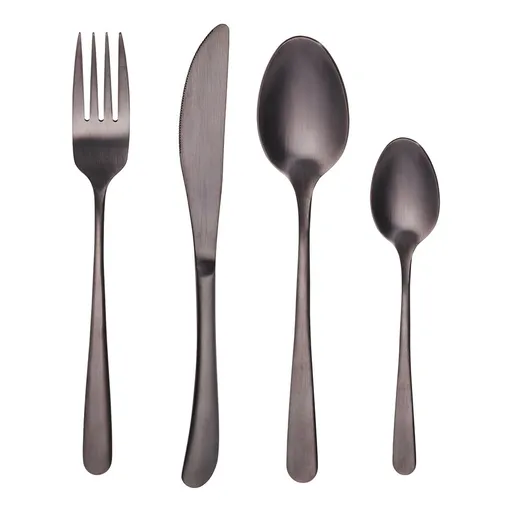 KINGS Příbory matné set 4 ks - černá