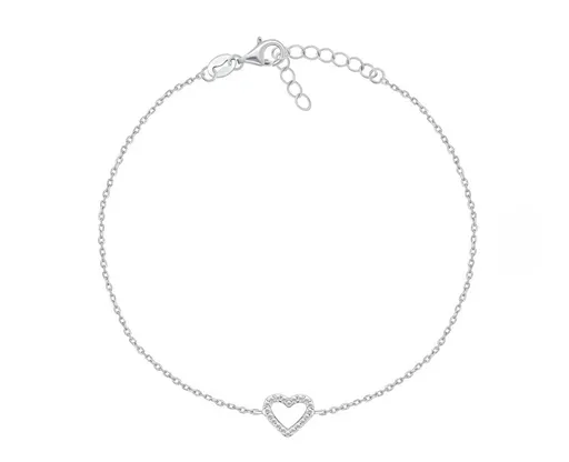 Brilio Silver Stříbrný náramek na nohu Srdce ANK112W