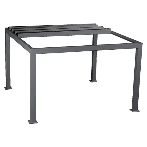 DEOKORK Zahradní hliníkový altán se zatahovací střechou MEGAN 4x3 m (grafit)