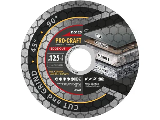 Kotouč řezný diamantový 125mm PROCRAFT DG125 Edge Cut