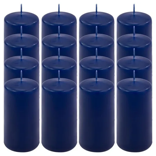 Modrá parafínová svíčka 10 cm, 20 h hoření, sada 16 ks