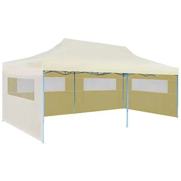 Krémový skládací nůžkový party stan 3 x 6 m (41582)