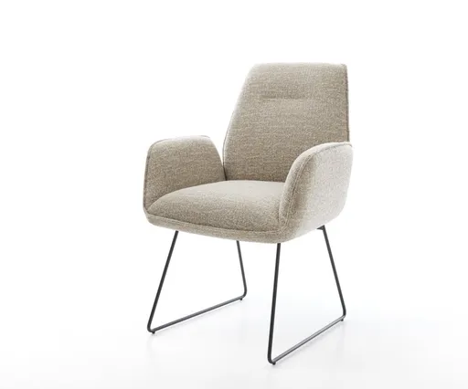 Jídelní židle Zoa-Flex tkanina Měkký béžová tenká podnož černá