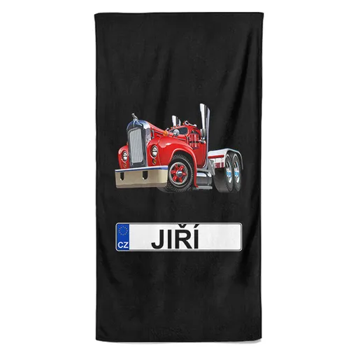Osuška SPZ se jménem – barevný kamion (Jméno: Jiří, Velikost osušky: 70x140cm)