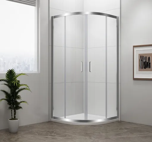 POLYSAN EASY čtvrtkruhová sprchová zástěna 800x800, L/R, čiré sklo EL2515