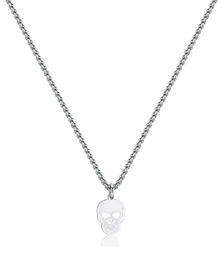 S'Agapõ Pánský ocelový náhrdelník s lebkou Rebel SRB01