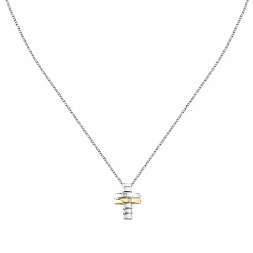 Morellato Náhrdelník z recyklovaného stříbra s diamanty Křížek Diamonds SAYE02